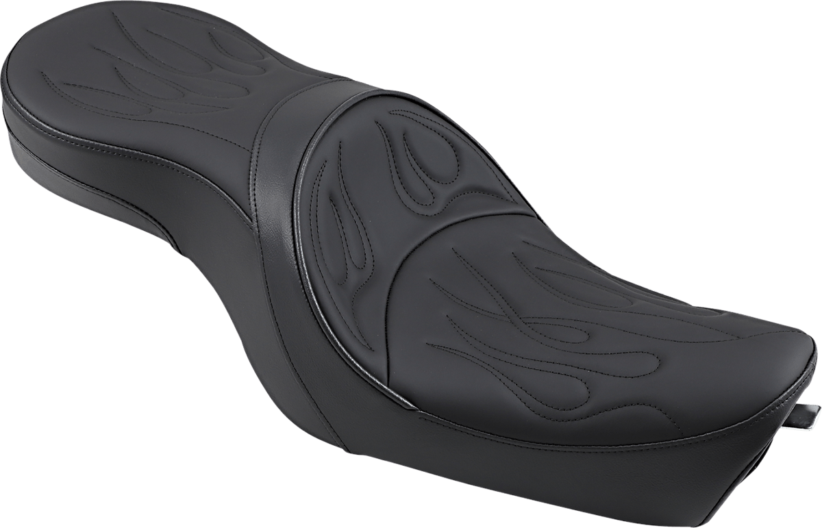 DRAG SPECIALTIES-Low-Profile Touring Seat Flame Stitched - MetalCore Harley Supply