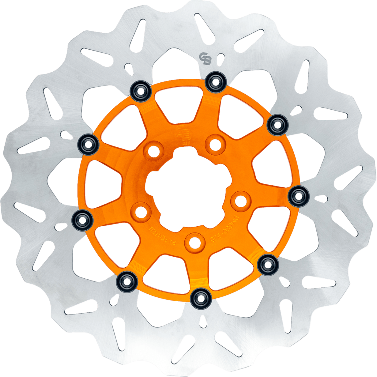 GBRAKES Oversize Wave Front Brake Rotor 12.5in - Orange - MetalCore Harley Supply
