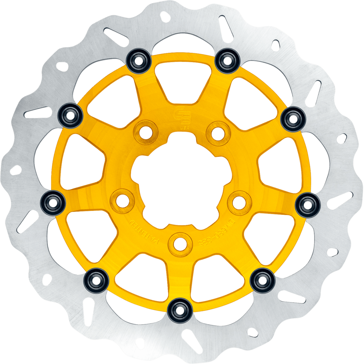 GBRAKES Oversize Wave Front Brake Rotor 13in - Gold Narrow band, radial mount - MetalCore Harley Supply