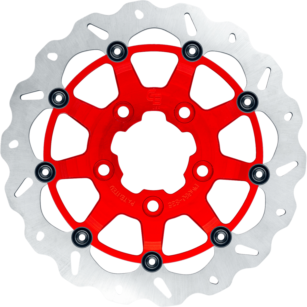 GBRAKES Oversize Wave Front Brake Rotor 13in - Red Narrow band, radial mount - MetalCore Harley Supply