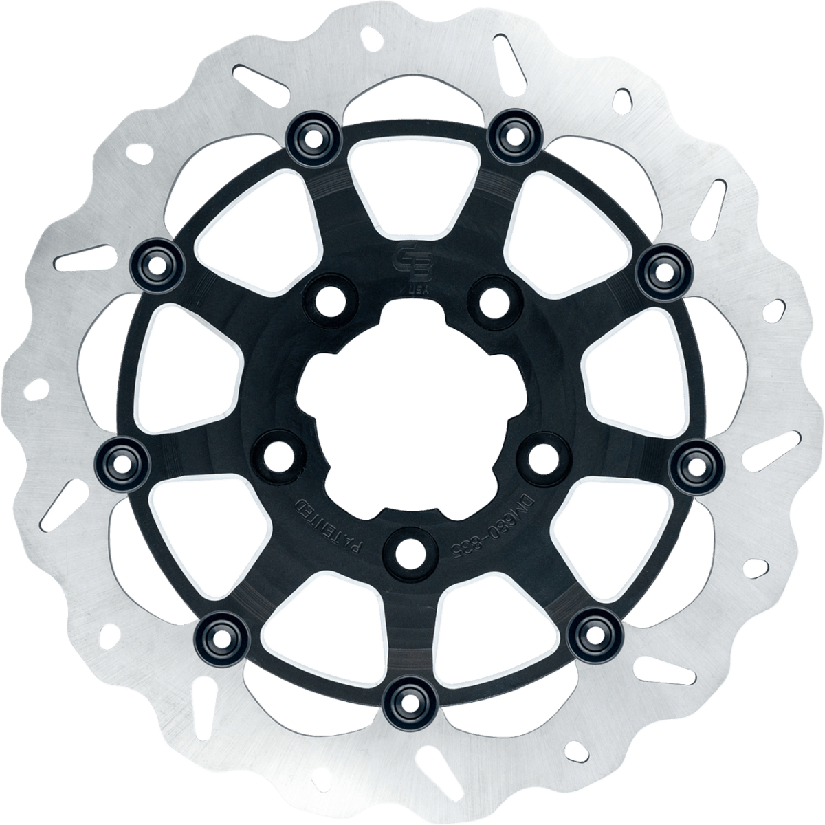 GBRAKES Oversize Wave Front Brake Rotor 13in - Contrast Cut Narrow band, radial mount - MetalCore Harley Supply
