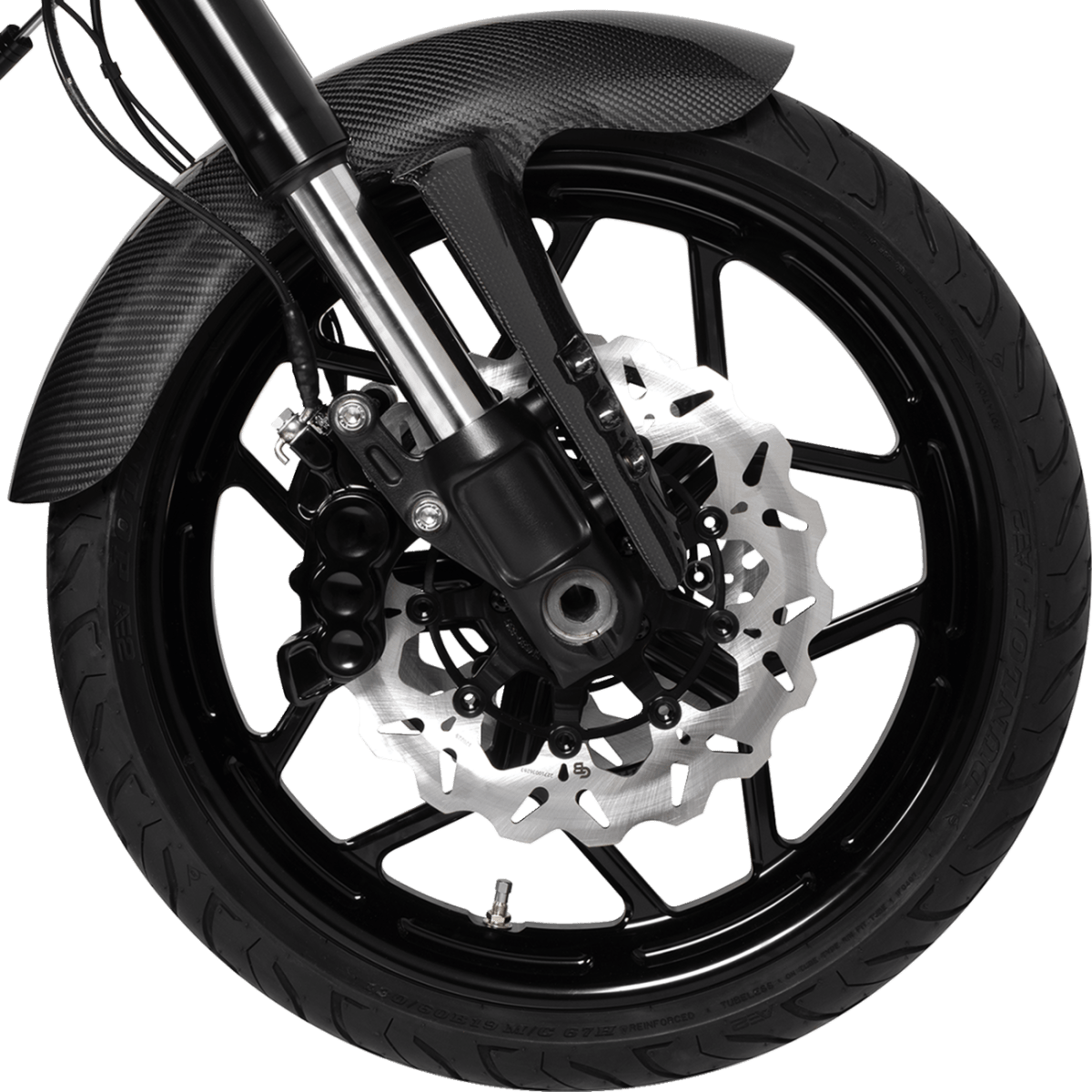 GBRAKES Stainless Front Brake Rotor '08-'25 - Black View 2 - MetalCore Harley Supply