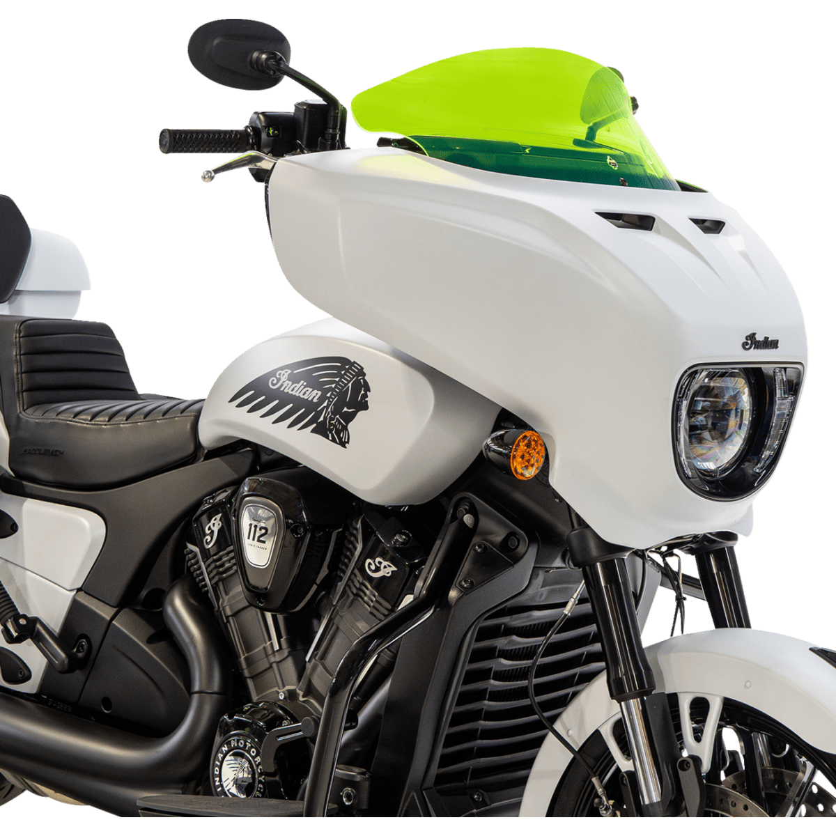 KLOCK WERKS - Ice Flare Windshield - Green Ice - View 16 - MetalCore Harley Supply