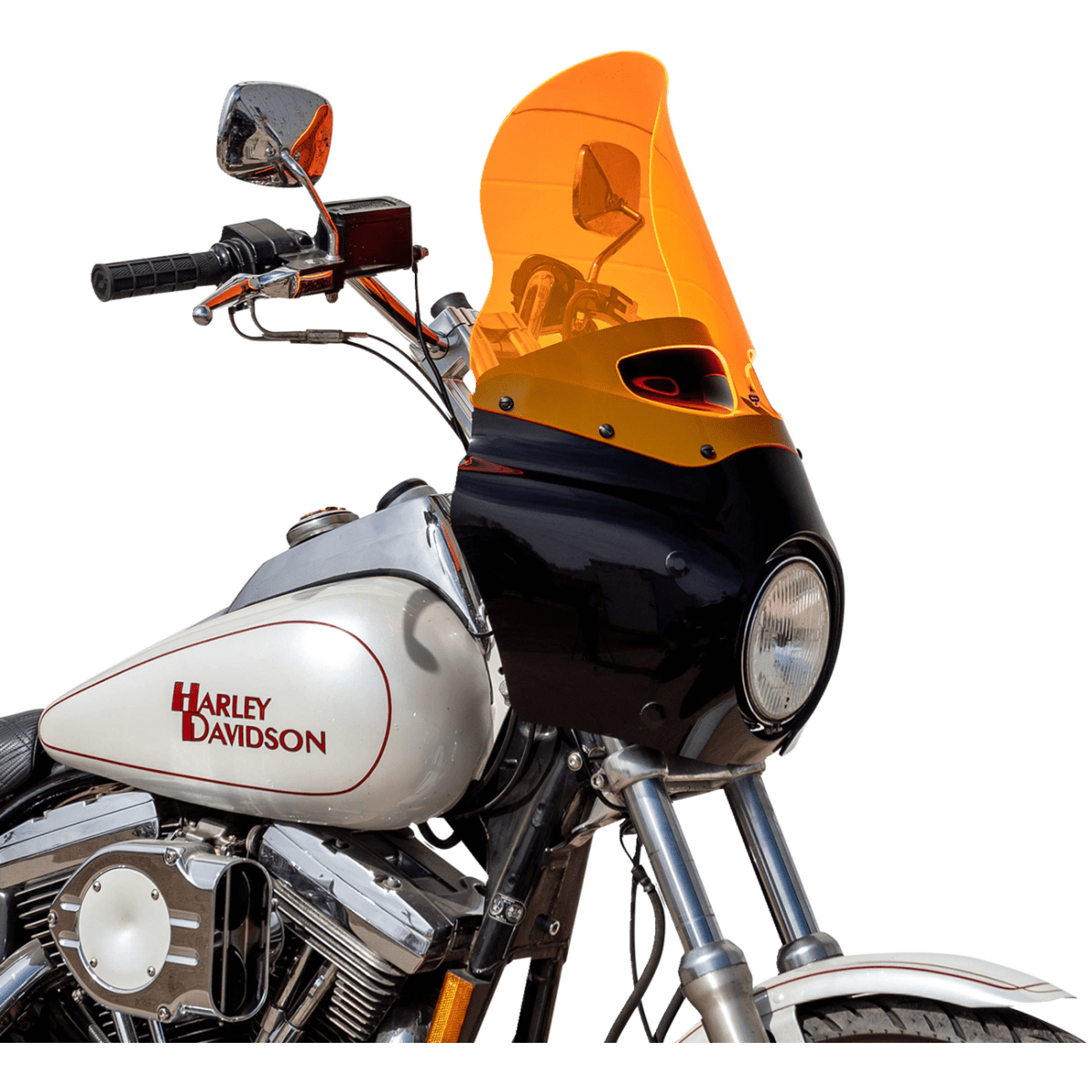 KLOCK WERKS - Ice Flare Windshield - Orange Ice - Memphis Shades Road Warrior Fairing - MetalCore Harley Supply - View 3