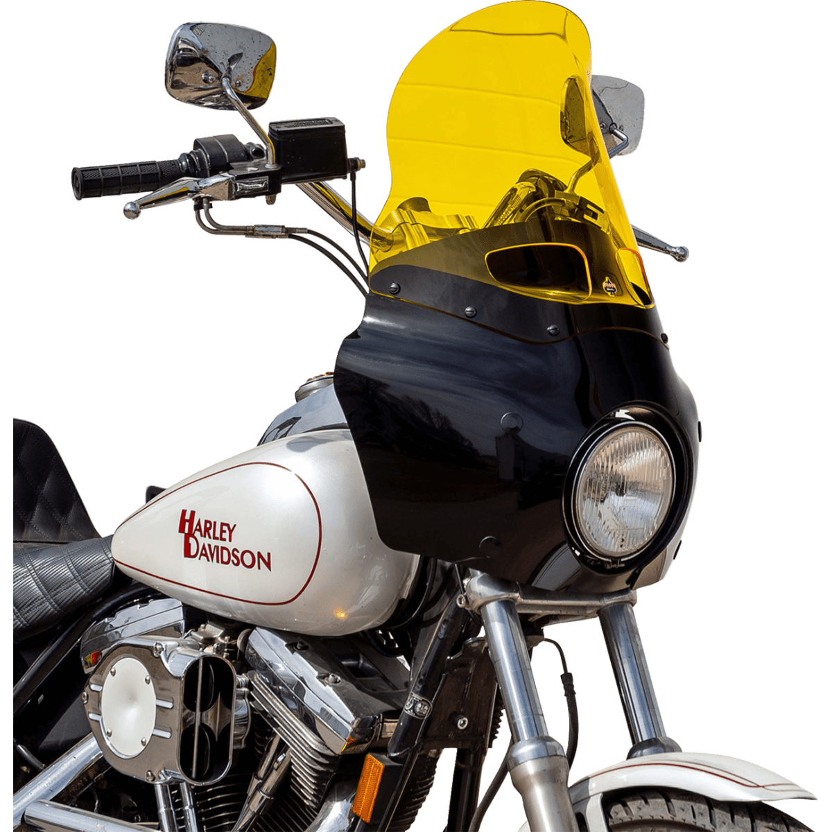 KLOCK WERKS - Kolor Flare Windshield - Yellow - Memphis Shades Road Warrior Fairing - MetalCore Harley Supply - View 4