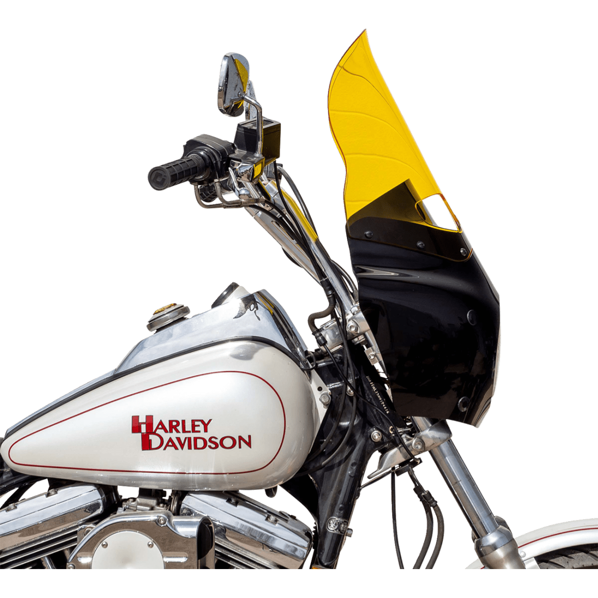 KLOCK WERKS - Kolor Flare Windshield - Yellow - Memphis Shades Road Warrior Fairing - MetalCore Harley Supply - View 2