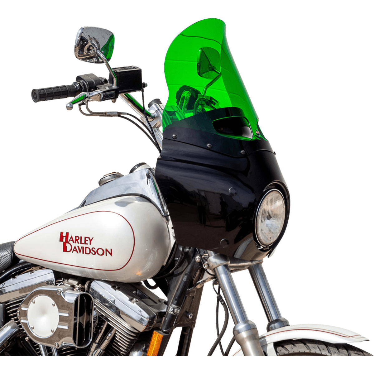 KLOCK WERKS - Kolor Flare Windshield - Green - Memphis Shades Road Warrior Fairing - MetalCore Harley Supply - View 3