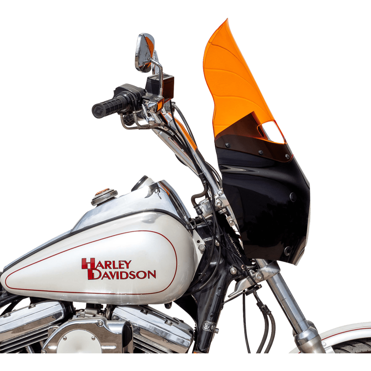 KLOCK WERKS - Kolor Flare Windshield - Orange - Memphis Shades Road Warrior Fairing - MetalCore Harley Supply - View 4