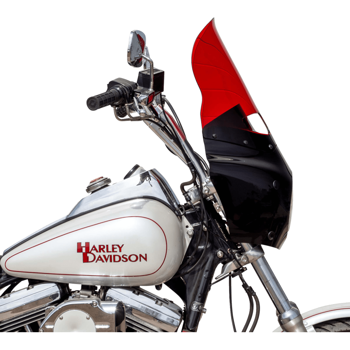 KLOCK WERKS - Kolor Flare Windshield - Red - Memphis Shades Road Warrior Fairing - MetalCore Harley Supply - View 4