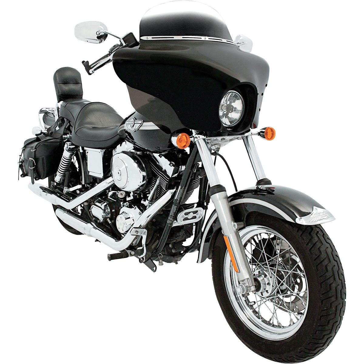 MEMPHIS SHADES - Batwing Fairing with Wind Deflectors - Black - MetalCore Harley Supply