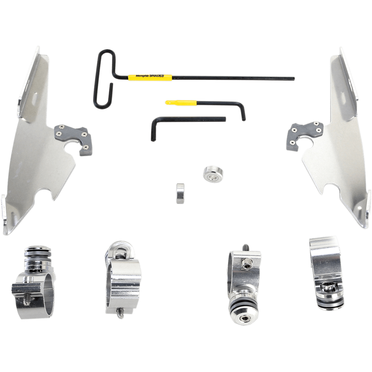 MEMPHIS SHADES - Batwing Trigger-Lock Mount Kit - '11-'19 XL1200C Polished - MetalCore Harley Supply