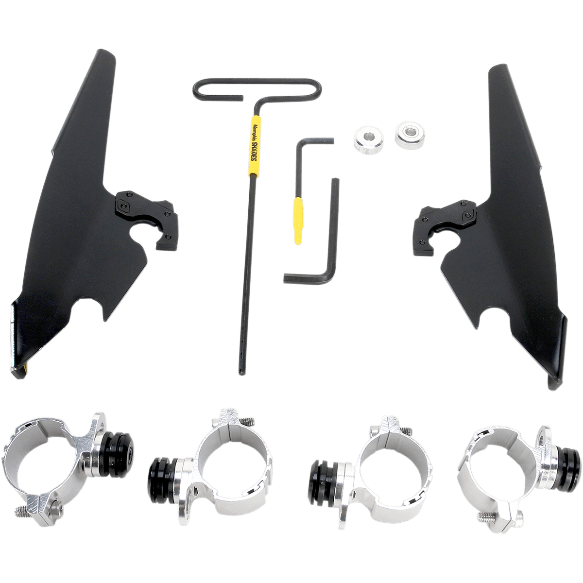MEMPHIS SHADES - Batwing Trigger-Lock Mount Kit - '11-'19 XL1200C Black - MetalCore Harley Supply