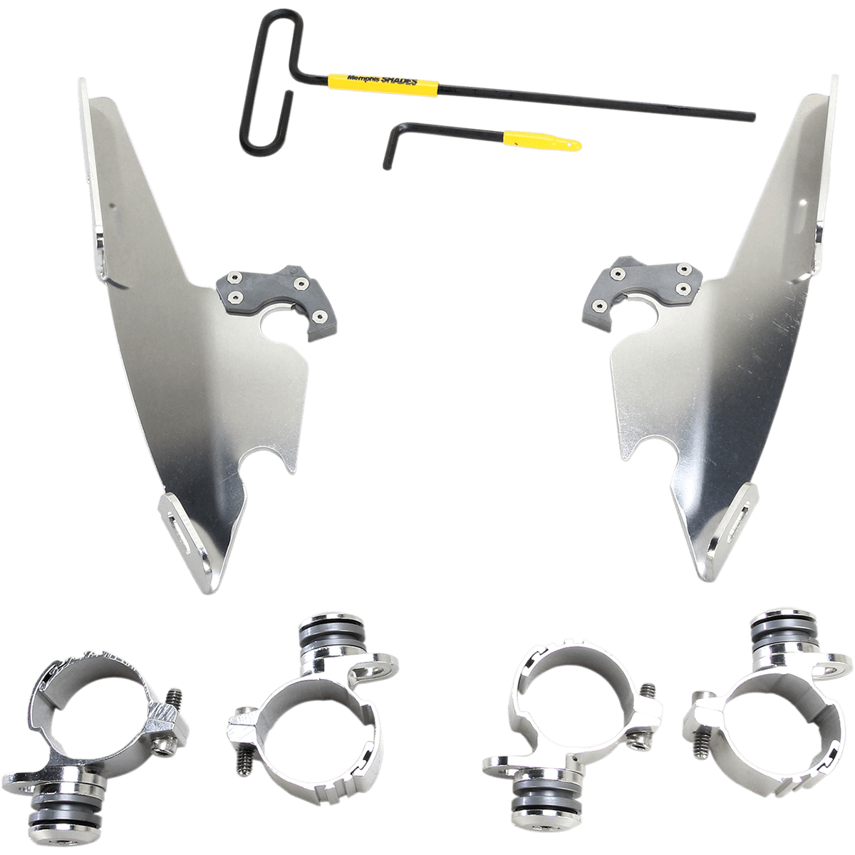 MEMPHIS SHADES - Fats and Slim Trigger-Lock Mount Kit - 11-20 XL883L, 15-17 XL1200T - Polished - MetalCore Harley Supply