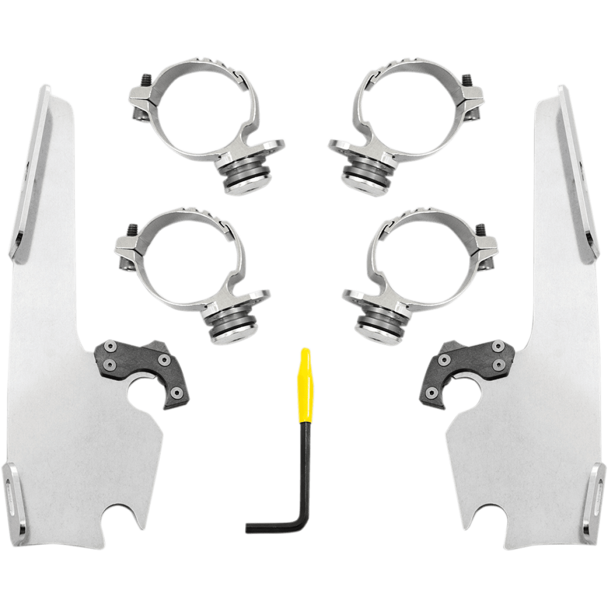 MEMPHIS SHADES - Fats and Slim Trigger-Lock Mount Kit - 18-20 FXLR, 14-17 FXDL except FXDLS - Polished - MetalCore Harley ...