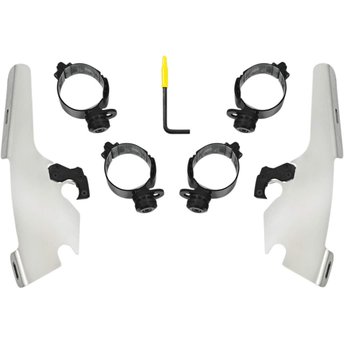 MEMPHIS SHADES - Fats and Slim Trigger-Lock Mount Kit - 20-23 FXLRS, 18-21 FLSB - Polished - MetalCore Harley Supply
