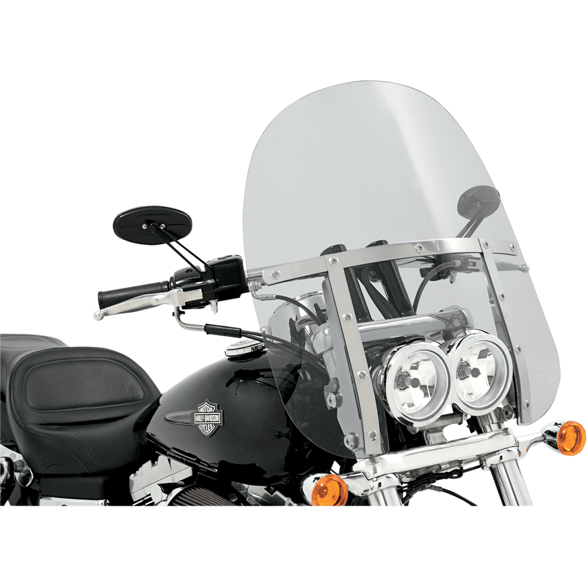 MEMPHIS SHADES - Memphis Fats Windshield FXDF Fat Bob - 17" - Clear - MetalCore Harley Supply - View 2