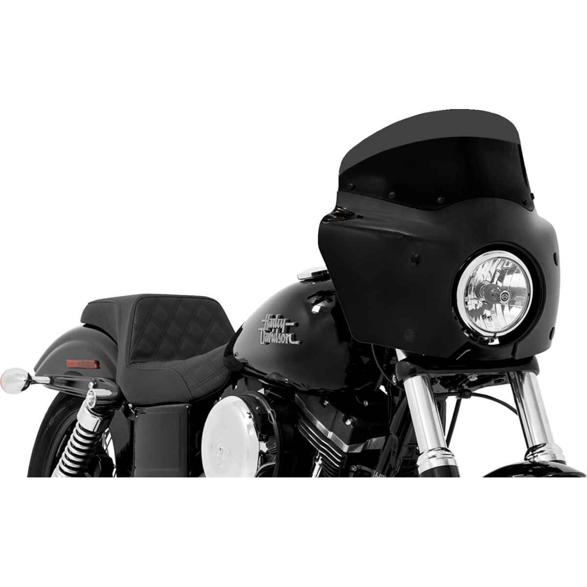 MEMPHIS SHADES - Road Warrior Windshield - 7" Dark black smoke Solid - MetalCore Harley Supply