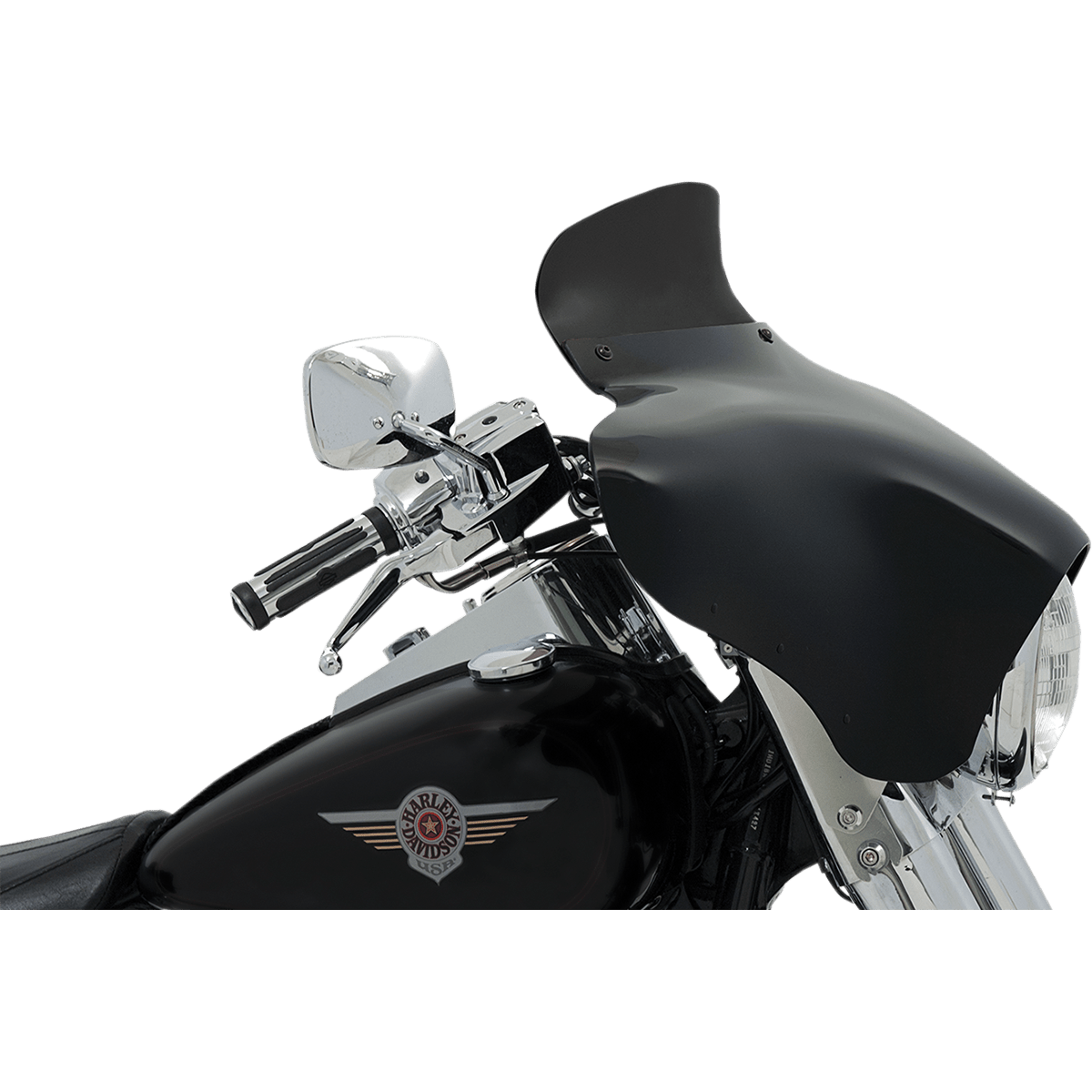 MEMPHIS SHADES - Batwing Spoiler Windshield - 5" Dark black smoke - MetalCore Harley Supply