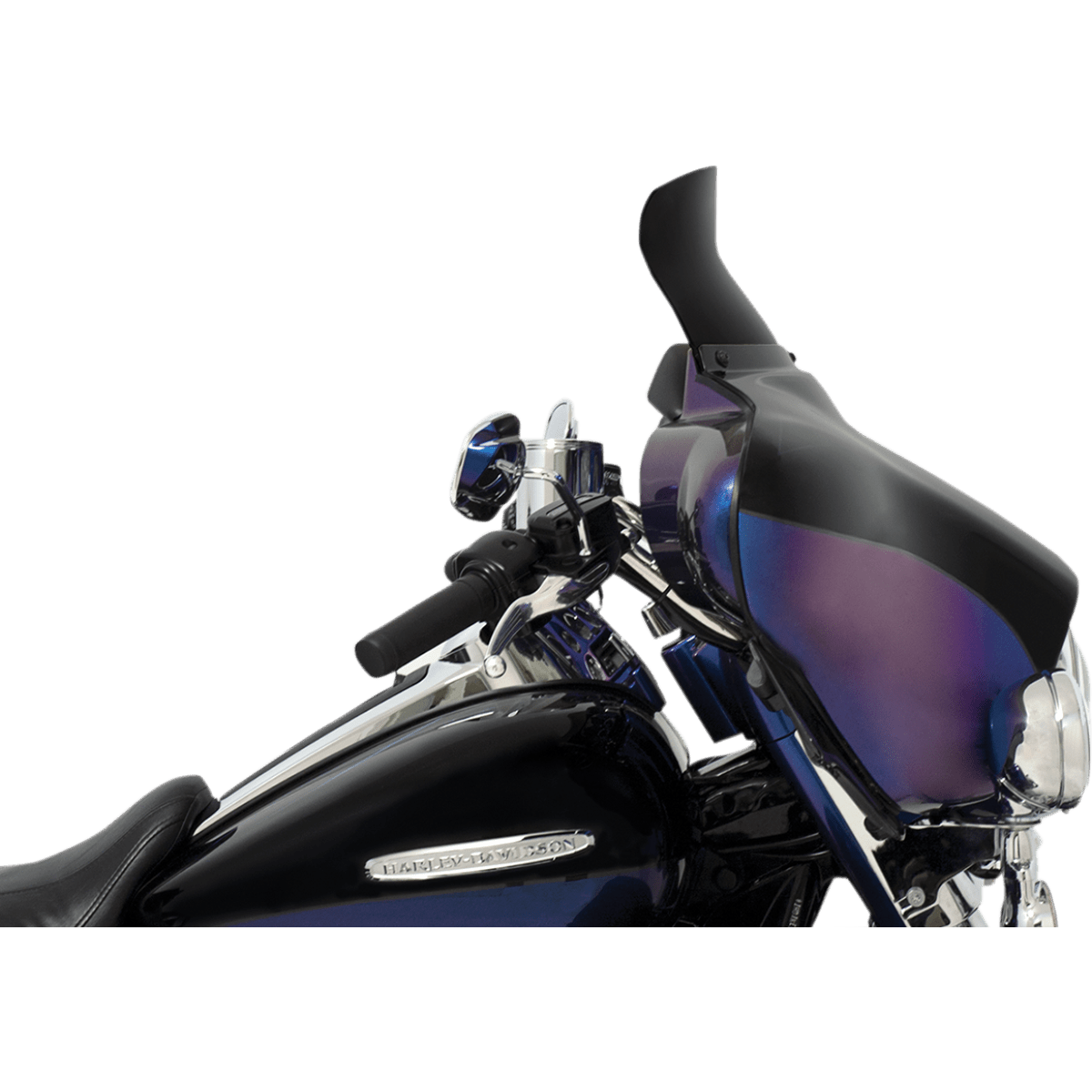 MEMPHIS SHADES - Batwing Spoiler Windshield - 6.5" Dark black smoke - MetalCore Harley Supply