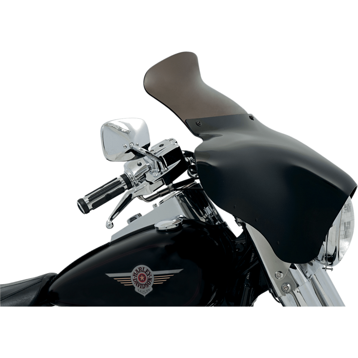 MEMPHIS SHADES - Batwing Spoiler Windshield - 9" Smoke View 2 - MetalCore Harley Supply