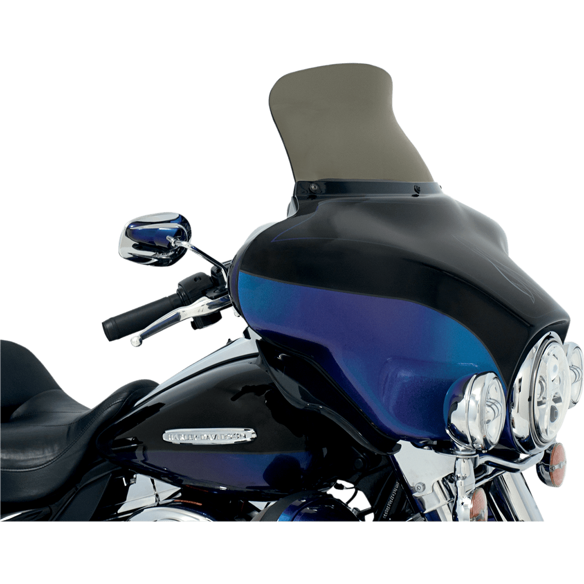 MEMPHIS SHADES - Spoiler Windshield for OEM Fairings - '96-'13 Batwing - 9" - Smoke - MetalCore Harley Supply
