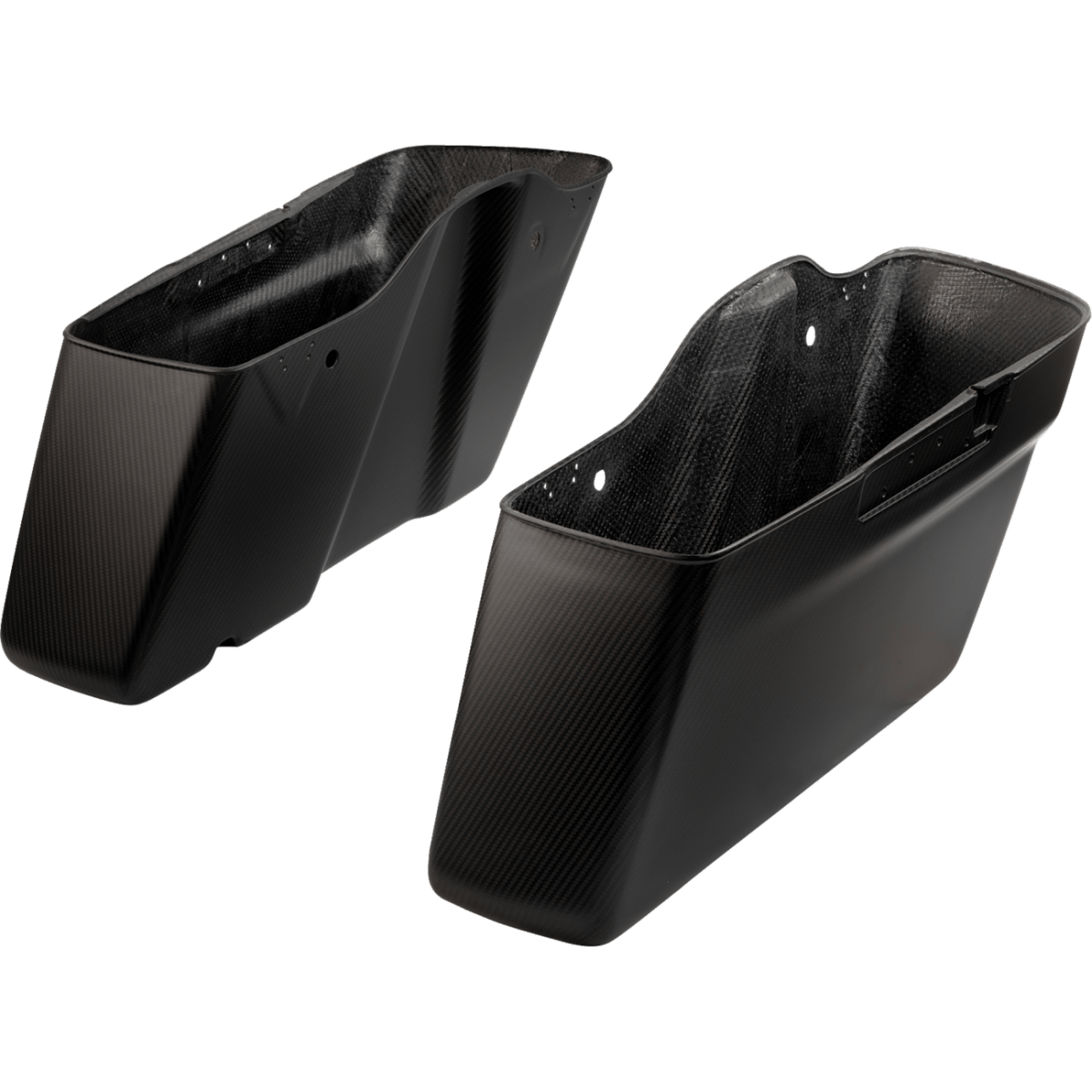 SLYFOX - Carbon Fiber Saddlebag Bottoms - Matte Black '14-'23 - Bags - MetalCore Harley Supply