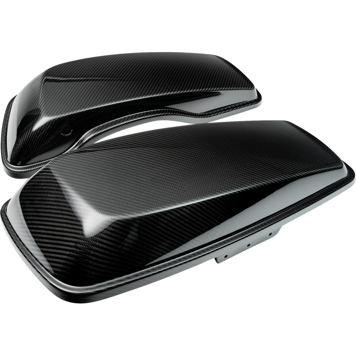 SLYFOX - Carbon Fiber Saddlebag Lids - Gloss Black '14-'23 - Bags - MetalCore Harley Supply