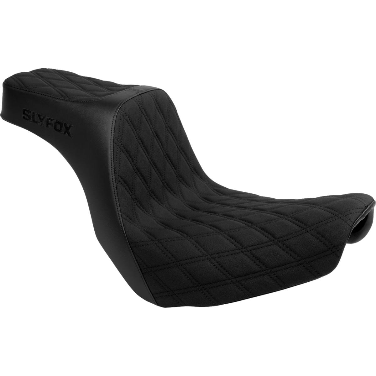 SLYFOX - High Noon 2-Up Seat - Black Logo Diamond '18-'25 - Seats - MetalCore Harley Supply