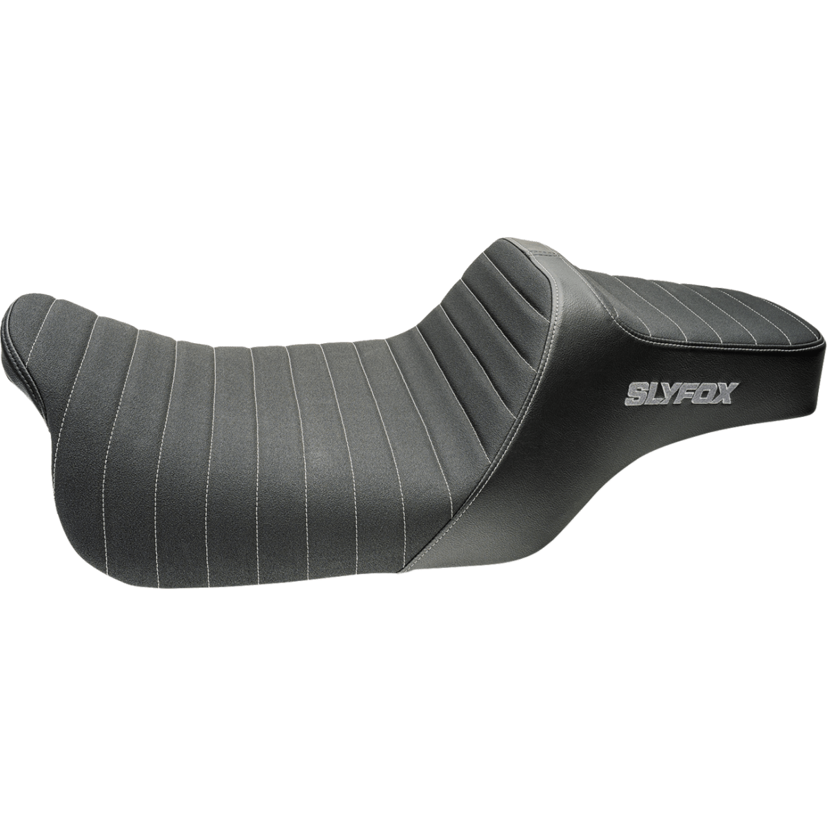 SLYFOX - High Noon 2-Up Seat - Gray Logo Classic '08-'23 - Seats - MetalCore Harley Supply