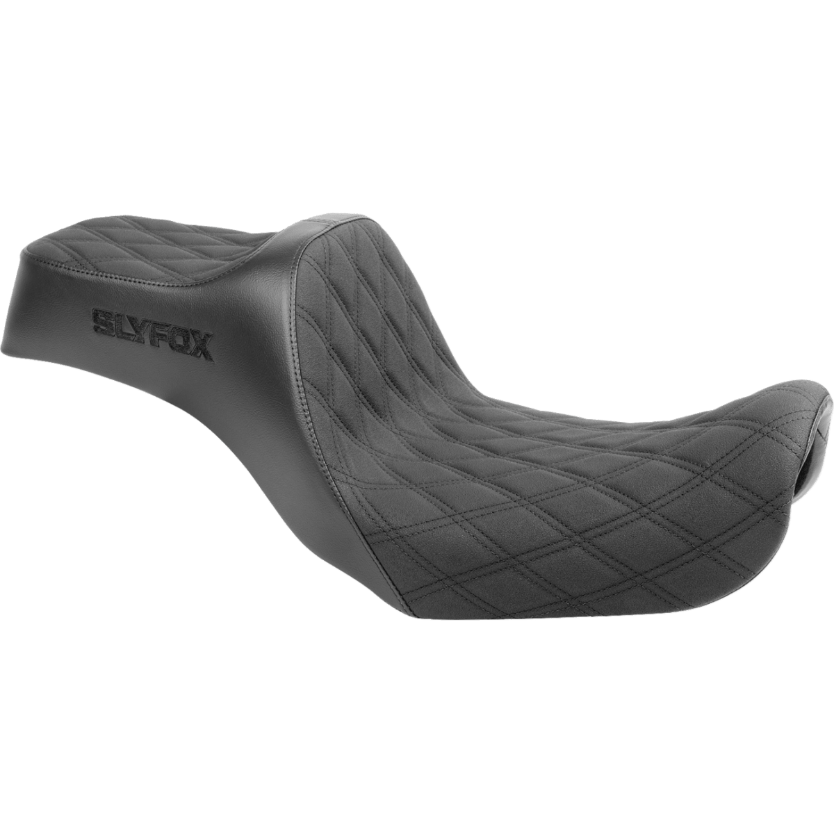 SLYFOX - High Noon 2-Up Seat - Black Logo Diamond '06-'17 - Seats - MetalCore Harley Supply