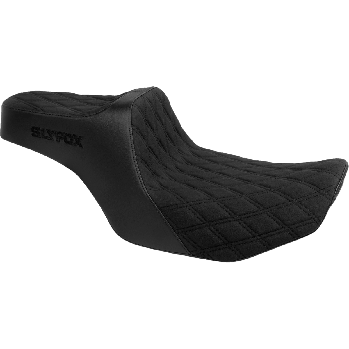 SLYFOX - High Noon 2-Up Seat - Black Logo Diamond '24-'25 - Seats - MetalCore Harley Supply