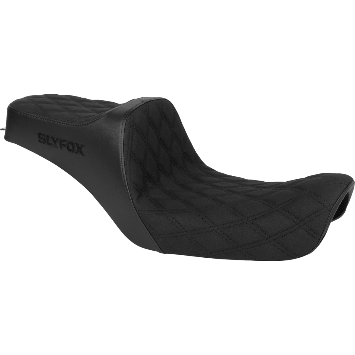 SLYFOX - High Noon 2-Up Seat - Black Logo Diamond '99-'03 - Seats - MetalCore Harley Supply
