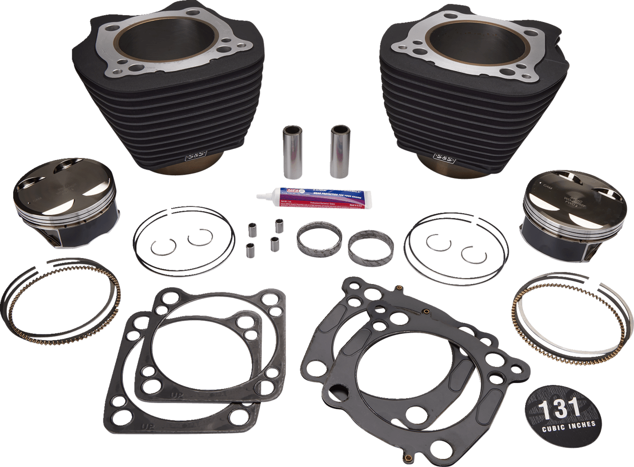 S&S CYCLES-131" Stroker Cylinder and Piston Kit / M8 Motors-Big Bore Kits-MetalCore Harley Supply