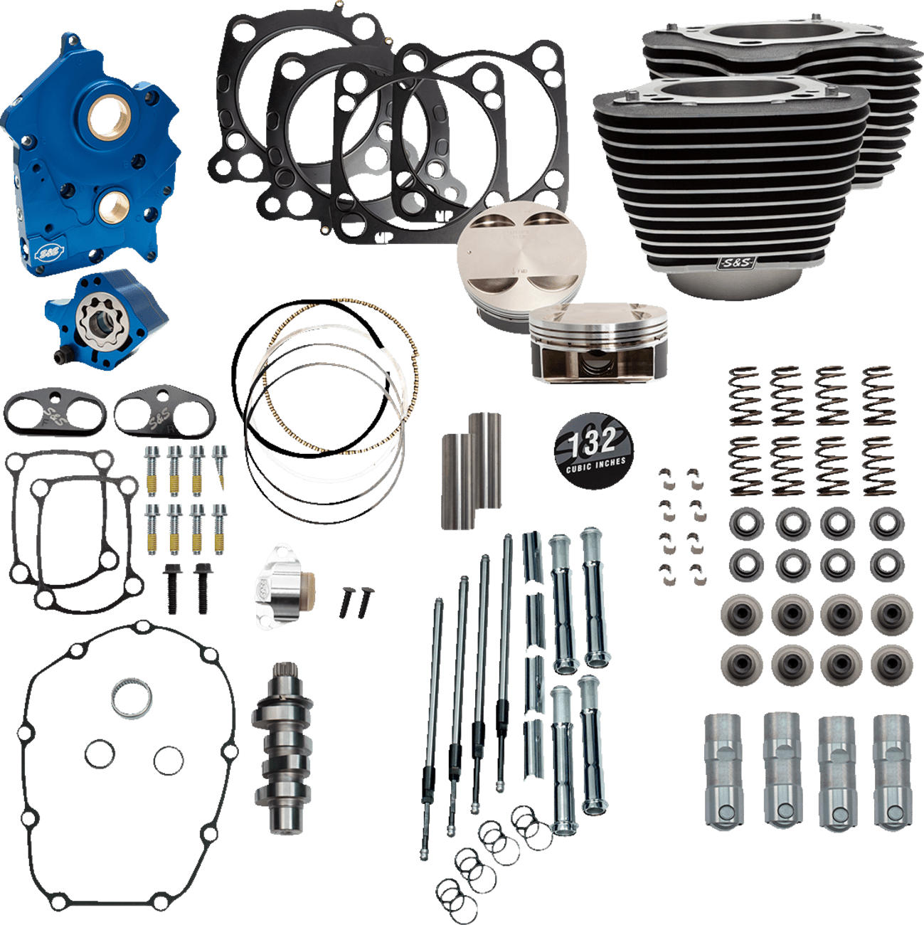 S&S CYCLES-132" Power Package Engine Performance Kits / '17-'23 114"-117" M8 Motors-Big Bore Kit-MetalCore Harley Supply