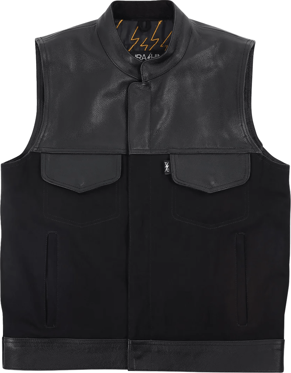 THRASHIN SUPPLY CO.-Kanan Leather Denim Riding Vest - MetalCore Harley Supply