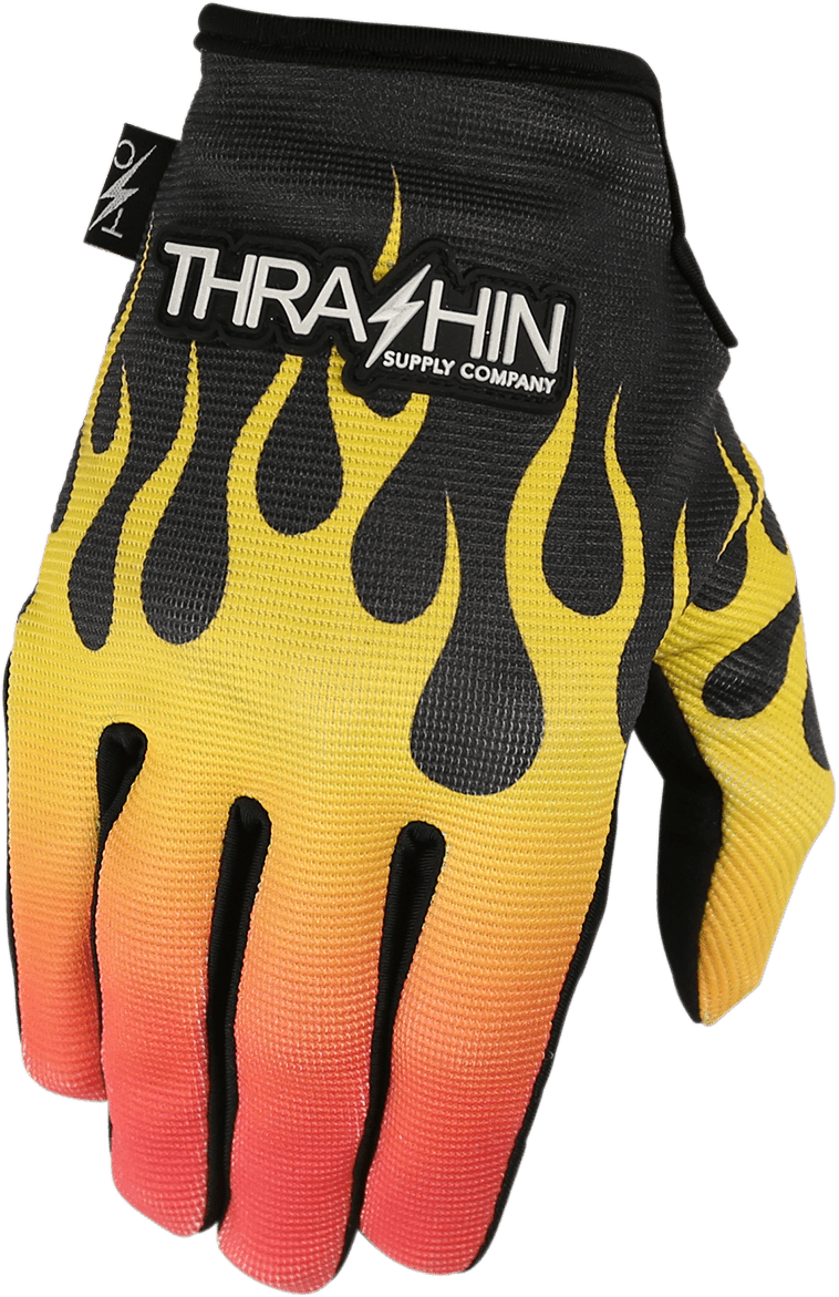 THRASHIN SUPPLY CO.-Stealth Gloves Flame - MetalCore Harley Supply