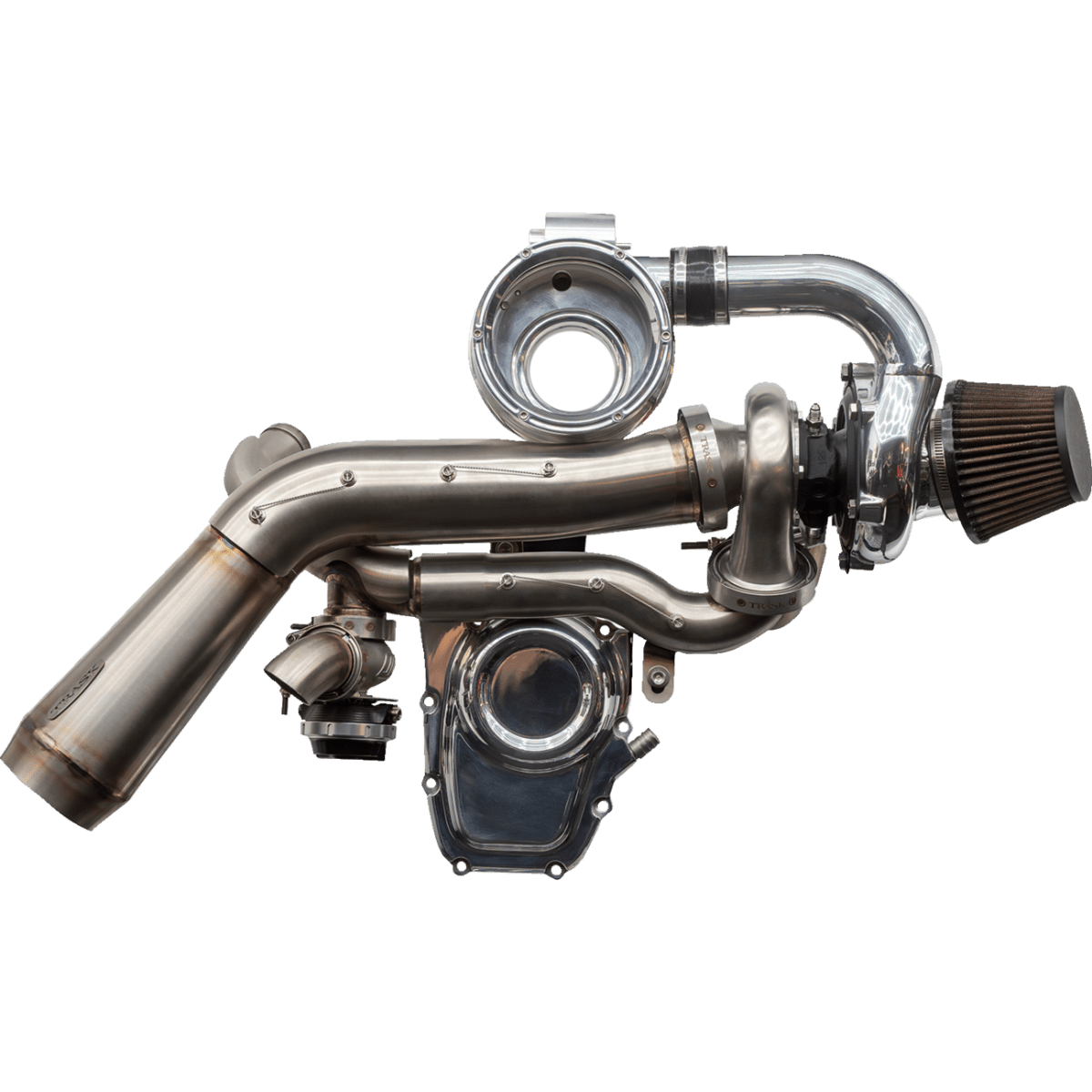 TRASK - Tornado Stage 2 Turbo Kit Gen 1 - Polished with Polished Aluminum - Turbo Kit - MetalCore Harley Supply