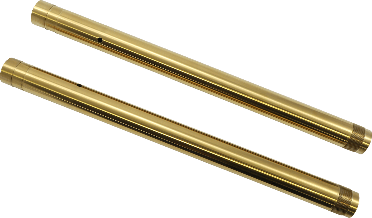 CUSTOM CYCLE ENGINEERING-43mm Inverted Gold Fork Tubes / M8-Fork Tubes-MetalCore Harley Supply