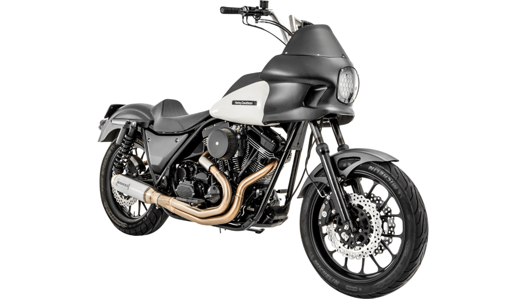 BASSANI-2-into-1 Exhaust System with Super Bike 4" Muffler / FXR-Exhaust - 2 into 1-MetalCore Harley Supply
