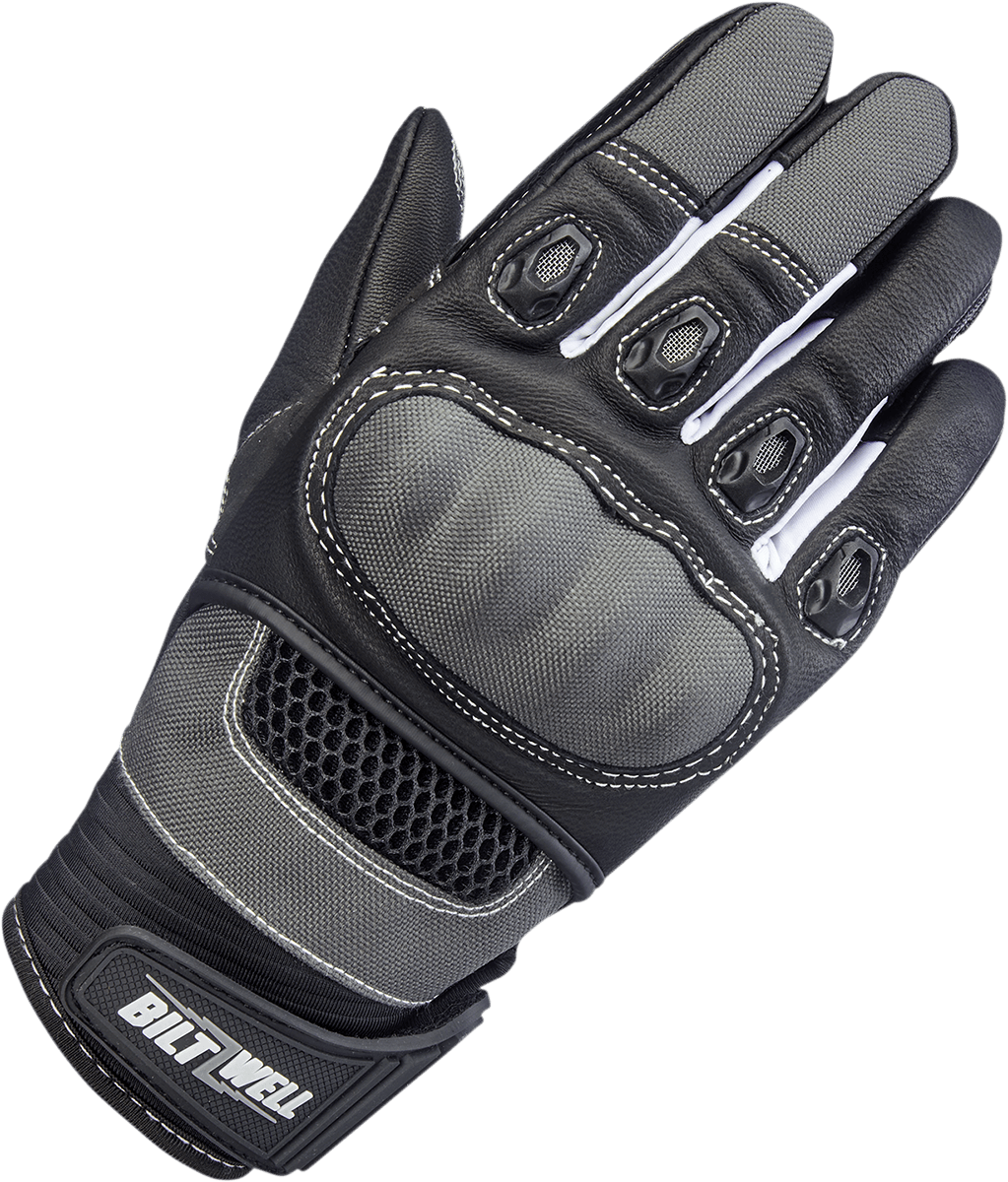 BILTWELL-Bridgeport Gloves / Grey Black-Gloves-MetalCore Harley Supply
