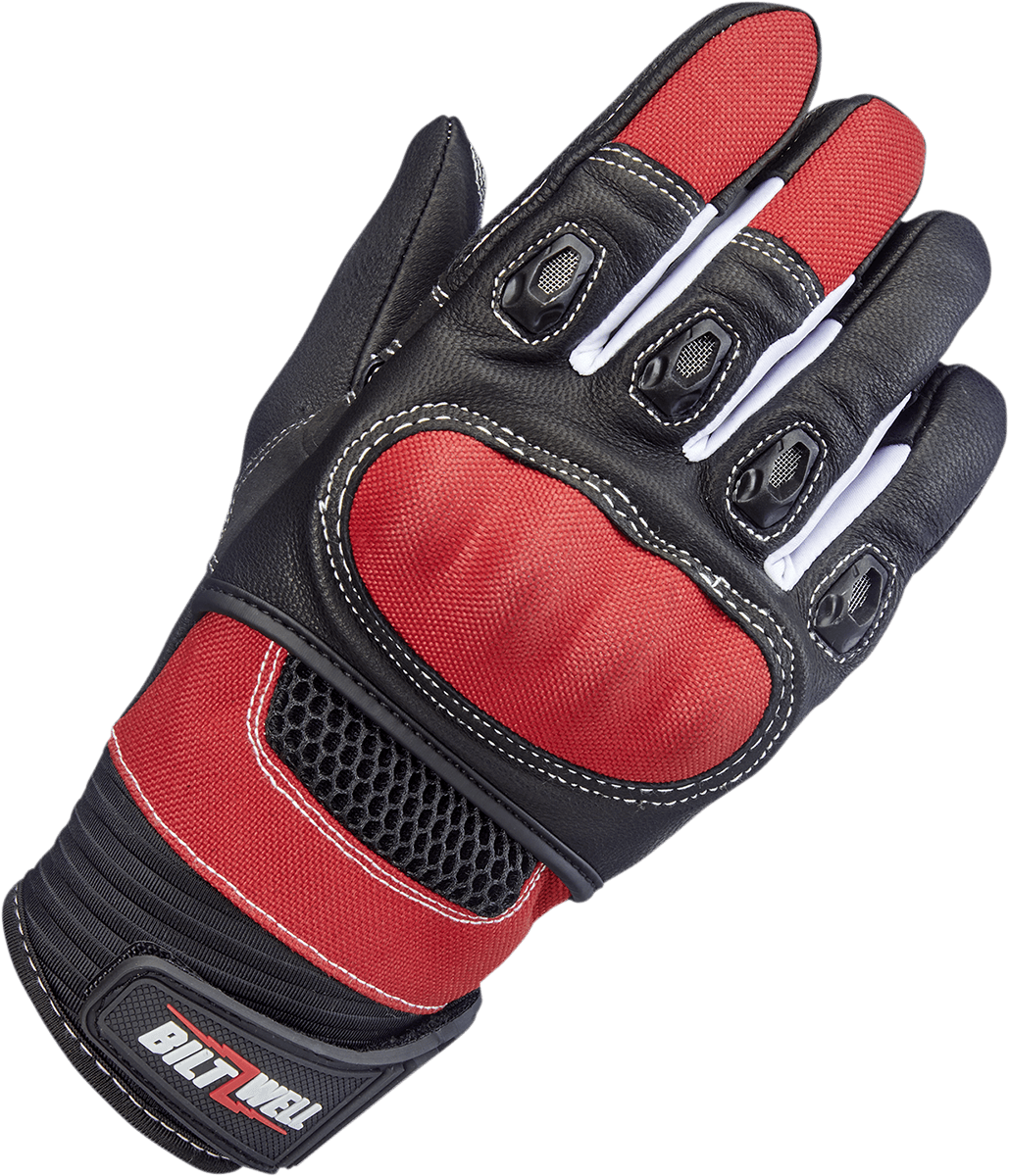 BILTWELL-Bridgeport Gloves / Red Black-Gloves-MetalCore Harley Supply
