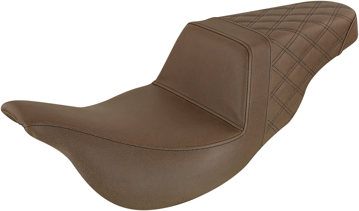 SADDLEMEN-Extended Reach Step-Up Seats ~ Brown / '08-'22 Bagger-Seats-MetalCore Harley Supply