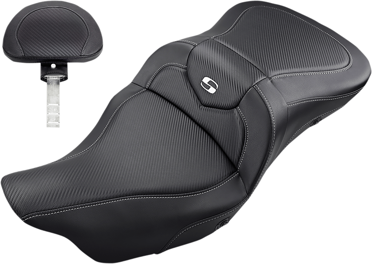 SADDLEMEN-Heated Road Sofa Carbon Fiber Seats-Seats-MetalCore Harley Supply