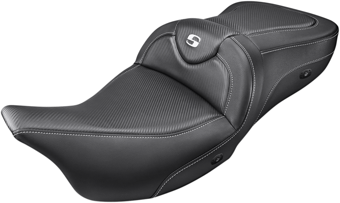 SADDLEMEN-Heated Road Sofa Carbon Fiber Seats-Seats-MetalCore Harley Supply