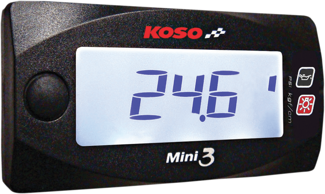 KOSO-Mini 3 Oil Pressure Gauge-Oil Pressure Gauge-MetalCore Harley Supply