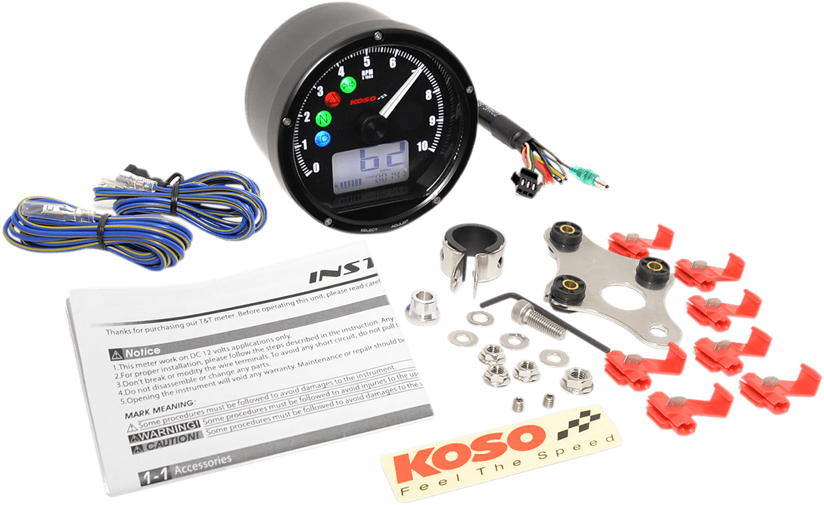 KOSO-TNT-01 Electronic Speedometer/Tachometer-Speedometer-MetalCore Harley Supply