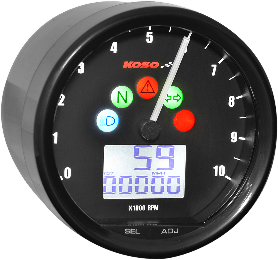 KOSO-TNT-02 Multi-Function Meter-Speedometer-MetalCore Harley Supply