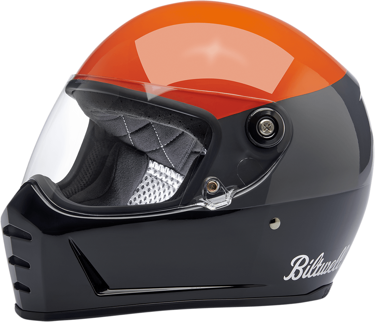 BILTWELL-Lane Splitter Helmet / Podium Orange Grey Black-Helmet-MetalCore Harley Supply