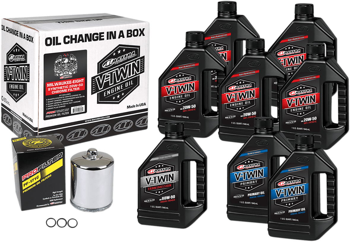 MAXIMA-Milwaukee-Eight Synthetic 20W-50 Oil Change Kits-Oil Change Kit-MetalCore Harley Supply