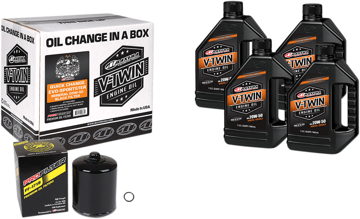 MAXIMA-Quick Change Evo / Sportster Mineral 20W-50 Oil Change Kits-Oil Change Kit-MetalCore Harley Supply